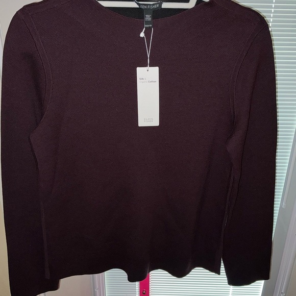 Eileen Fisher Funnel Neck Sweater Casis Size XXS 19” B x 24” L - Picture 15 of 16
